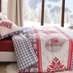 Becquet Couette DÉCO DOUBLE FACE motif chalet - création- chaude< Couette Colorée, Couette Imprimée|Couette, Édredon, Plumon