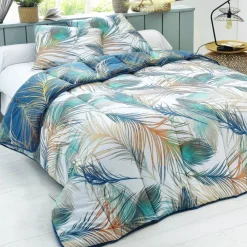 Becquet Couette DÉCO DOUBLE FACE motif plumes - Création – légère ou chaude< Couette Colorée, Couette Imprimée|Couette, Édredon, Plumon