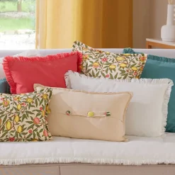 Becquet Coussin à franges< Rideau Et Déco Textile|Décoration Textile Unie