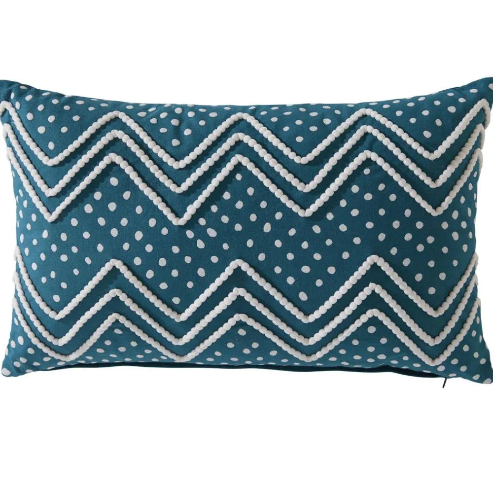 Becquet Coussin brodé zig-zag< Rideau Et Déco Textile|Coussin, Housse De Coussin