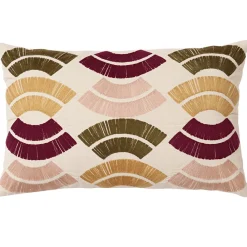 Becquet Coussin broderie géométrique multicolore< Rideau Et Déco Textile|Coussin, Housse De Coussin