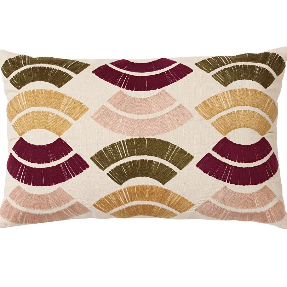 Becquet Coussin broderie géométrique multicolore< Rideau Et Déco Textile|Coussin, Housse De Coussin