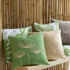 Becquet Coussin broderies et imprimé tropical< Rideau Et Déco Textile|Coussin, Housse De Coussin