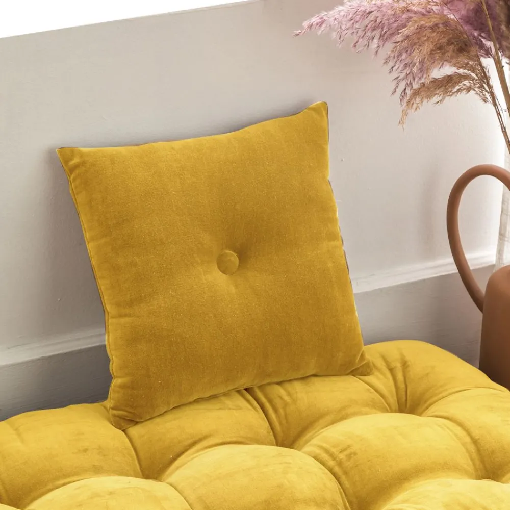 Becquet Coussin en velours ras< Rideau Et Déco Textile|Décoration Textile Unie