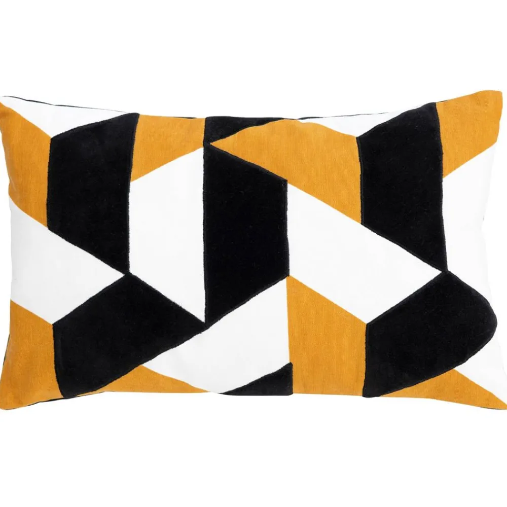 Becquet Coussin graphique en toile et velours< Rideau Et Déco Textile|Coussin, Housse De Coussin