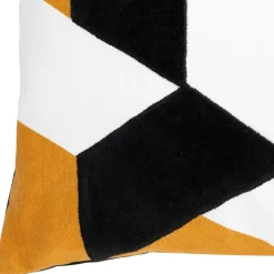 Becquet Coussin graphique en toile et velours< Rideau Et Déco Textile|Coussin, Housse De Coussin