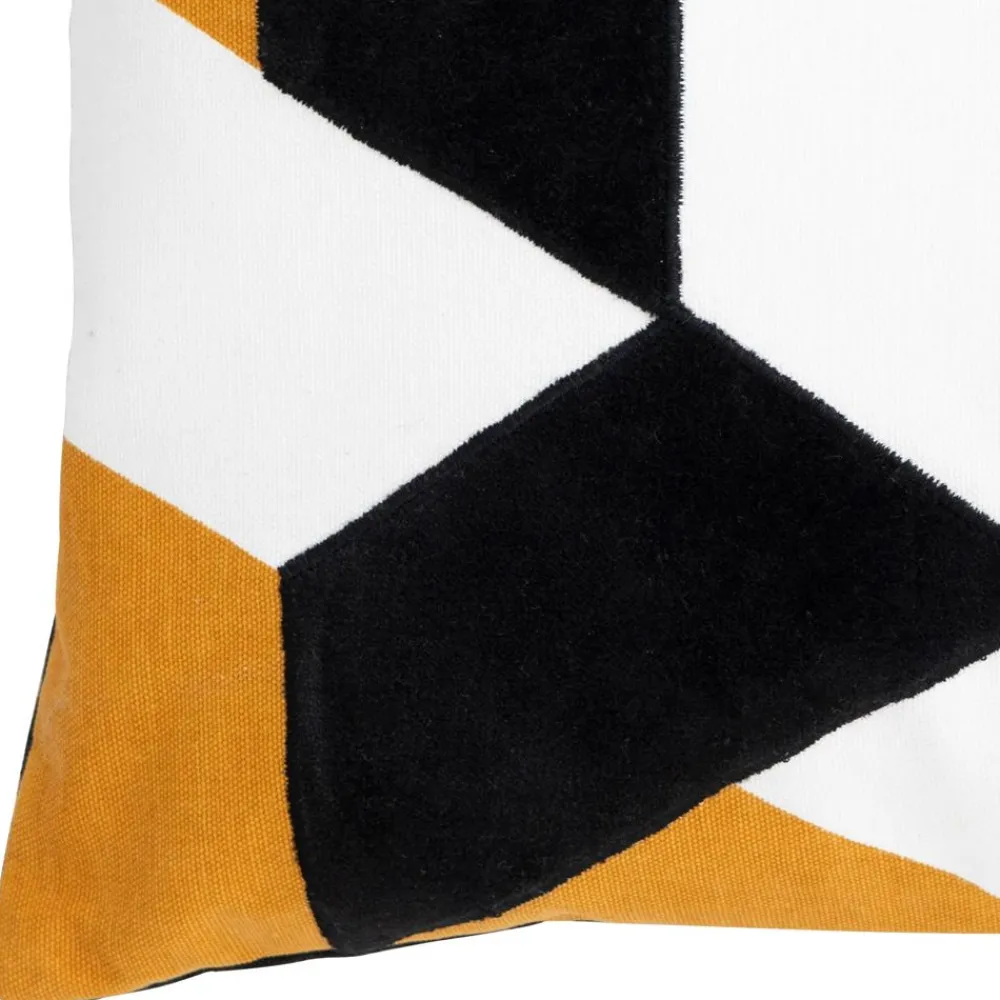 Becquet Coussin graphique en toile et velours< Rideau Et Déco Textile|Coussin, Housse De Coussin