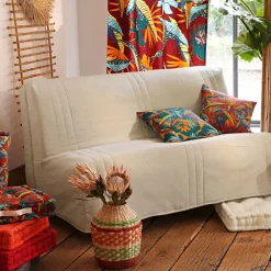 Becquet Coussin imprimé exotique double face - CRÉATION< Rideau Et Déco Textile|Coussin, Housse De Coussin