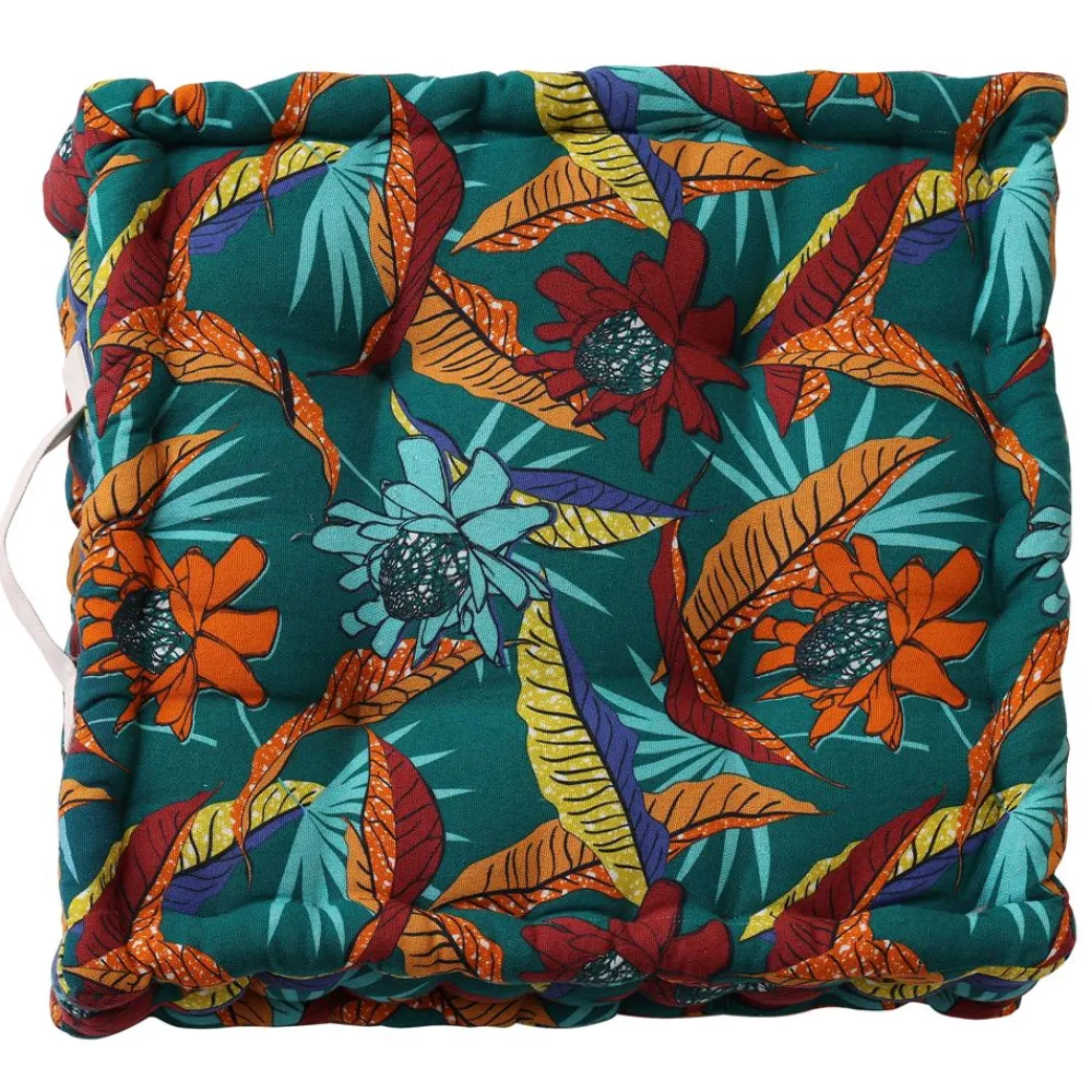 Becquet Coussin matelas imprimé exotique double face - CRÉATION< Rideau Et Déco Textile|Pouf, Matelas, Futon