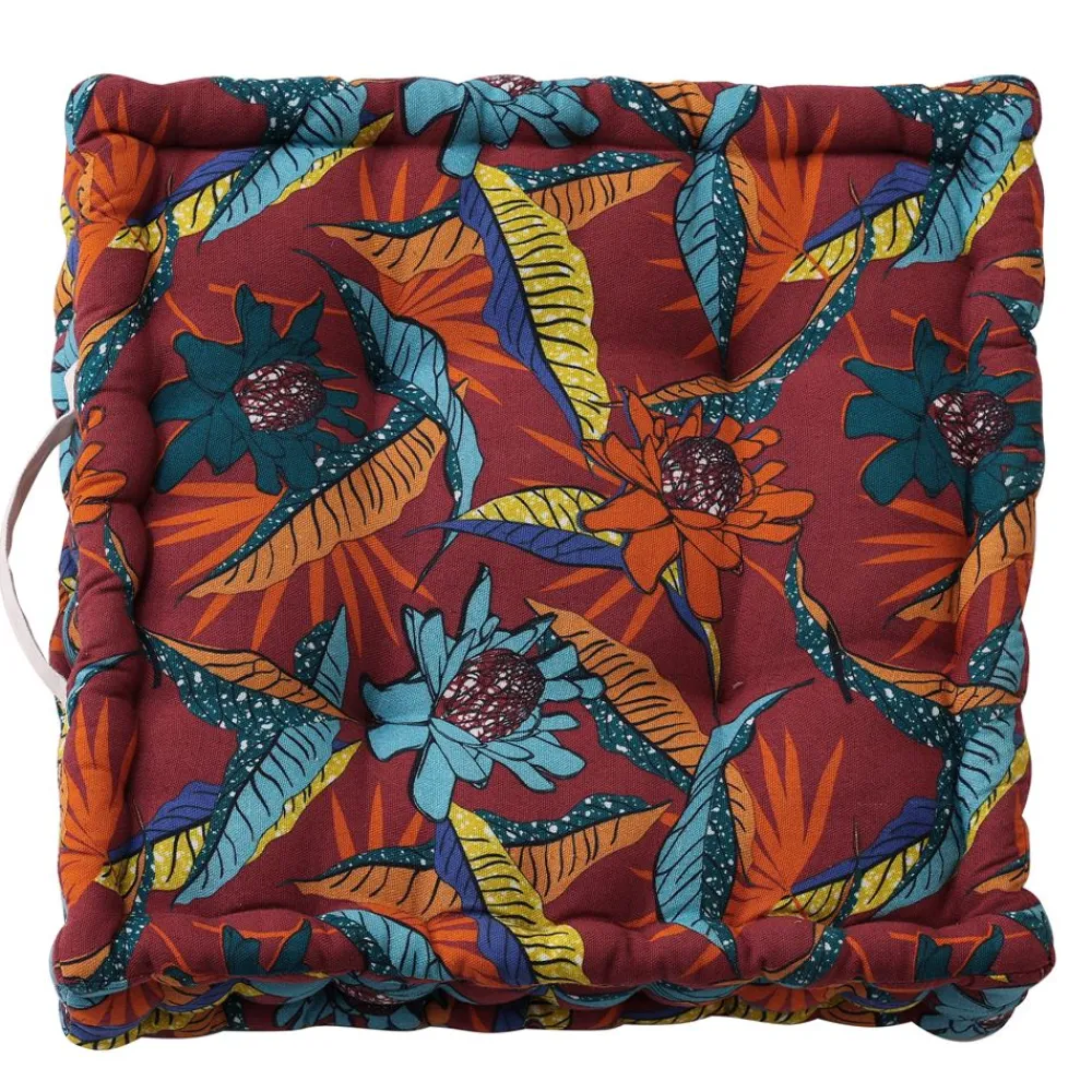 Becquet Coussin matelas imprimé exotique double face - CRÉATION< Rideau Et Déco Textile|Pouf, Matelas, Futon