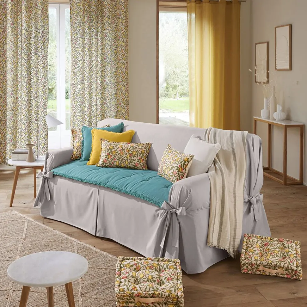 Becquet Coussin matelas motif citrons - CRÉATION< Rideau Et Déco Textile|Pouf, Matelas, Futon