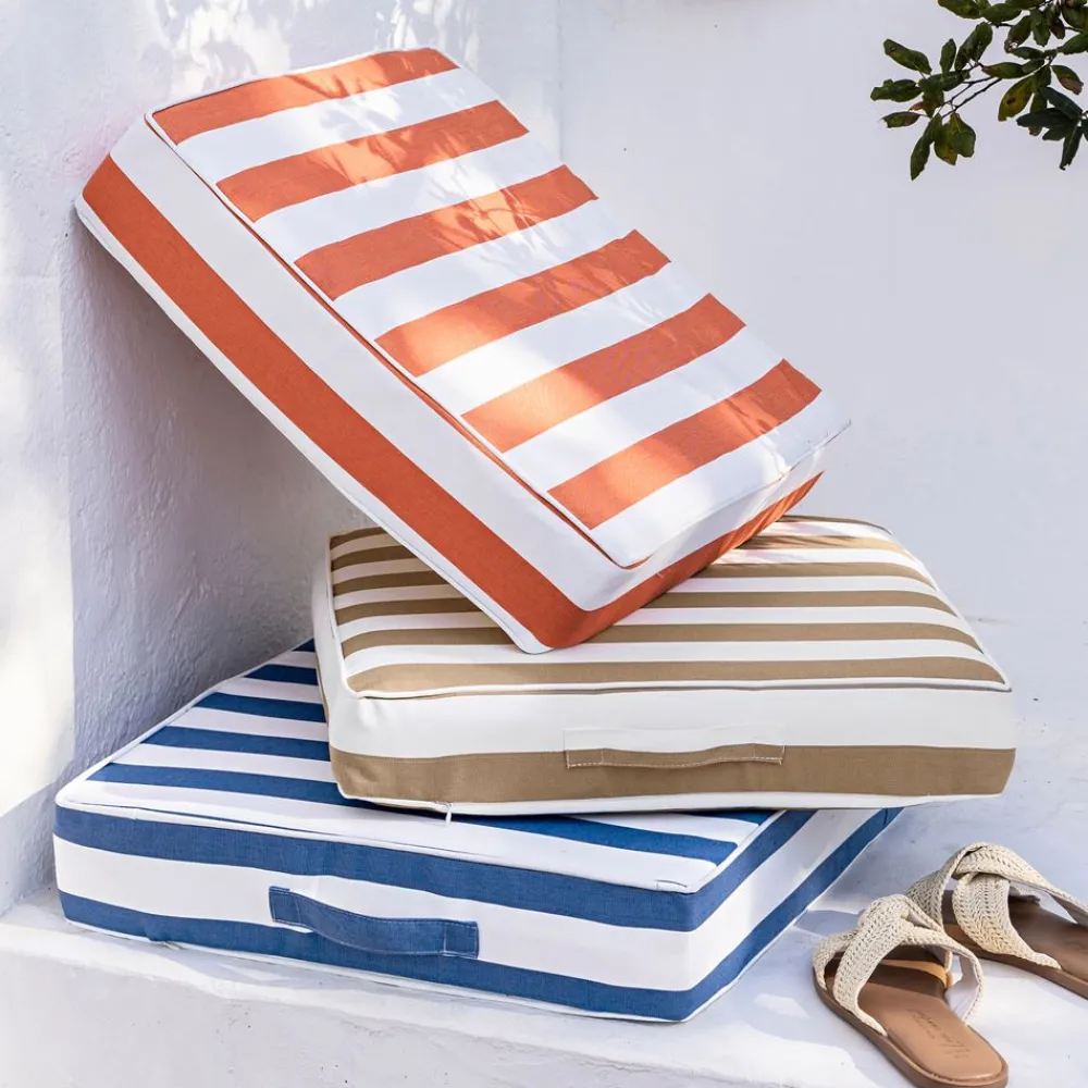 Becquet Coussin matelas rayé d'extérieur< Rideau Et Déco Textile|Pouf, Matelas, Futon