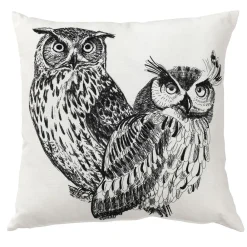 Becquet Coussin motif chouette ou cerf< Coussin, Housse De Coussin|Les Matières