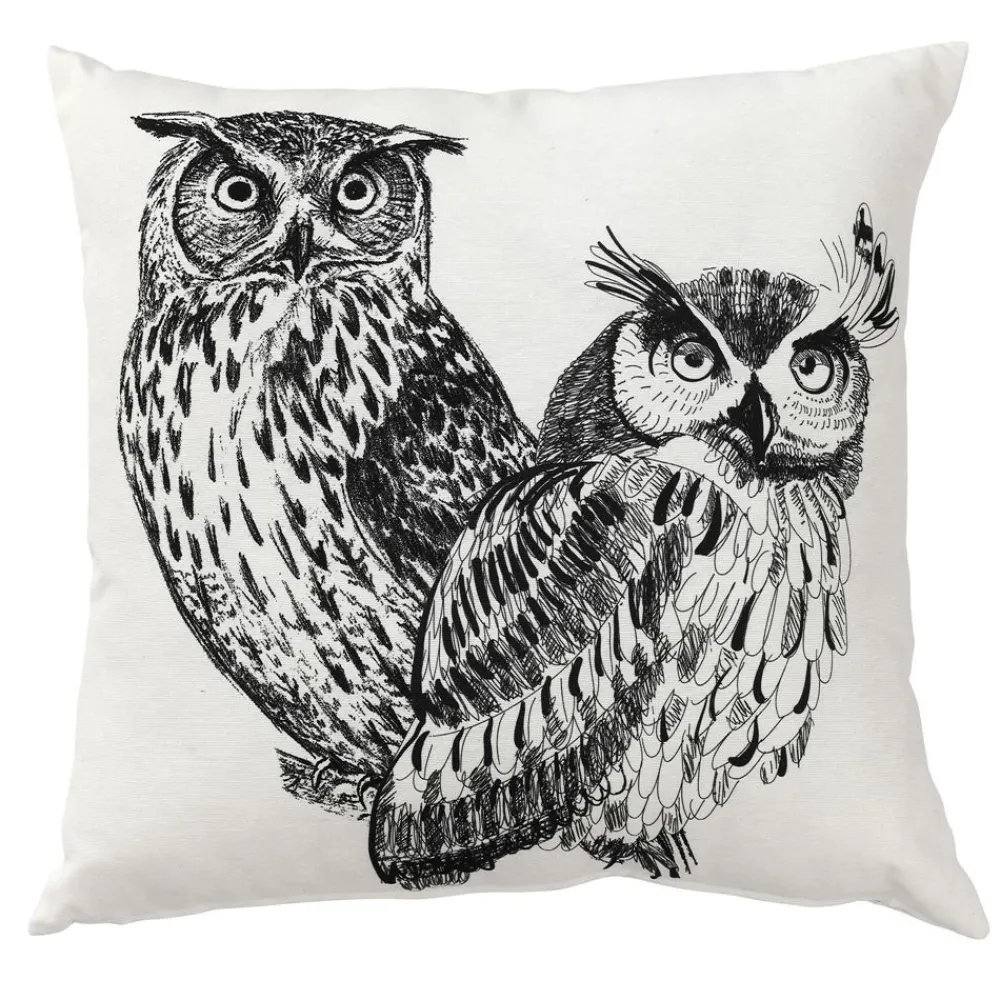 Becquet Coussin motif chouette ou cerf< Coussin, Housse De Coussin|Les Matières