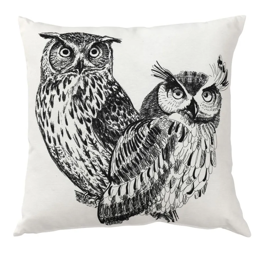 Becquet Coussin motif chouette ou cerf< Coussin, Housse De Coussin|Les Matières