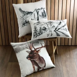 Becquet Coussin motif chouette ou cerf< Coussin, Housse De Coussin|Les Matières