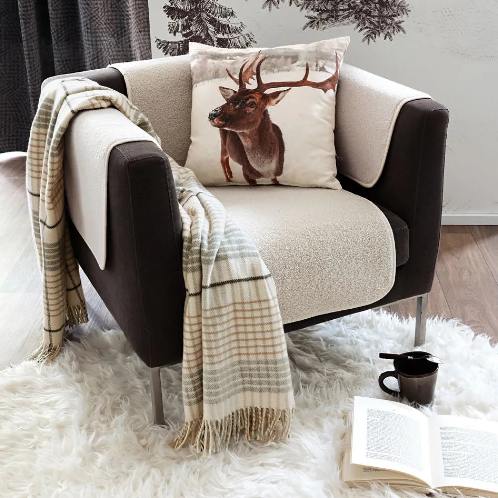 Becquet Coussin motif chouette ou cerf< Coussin, Housse De Coussin|Les Matières