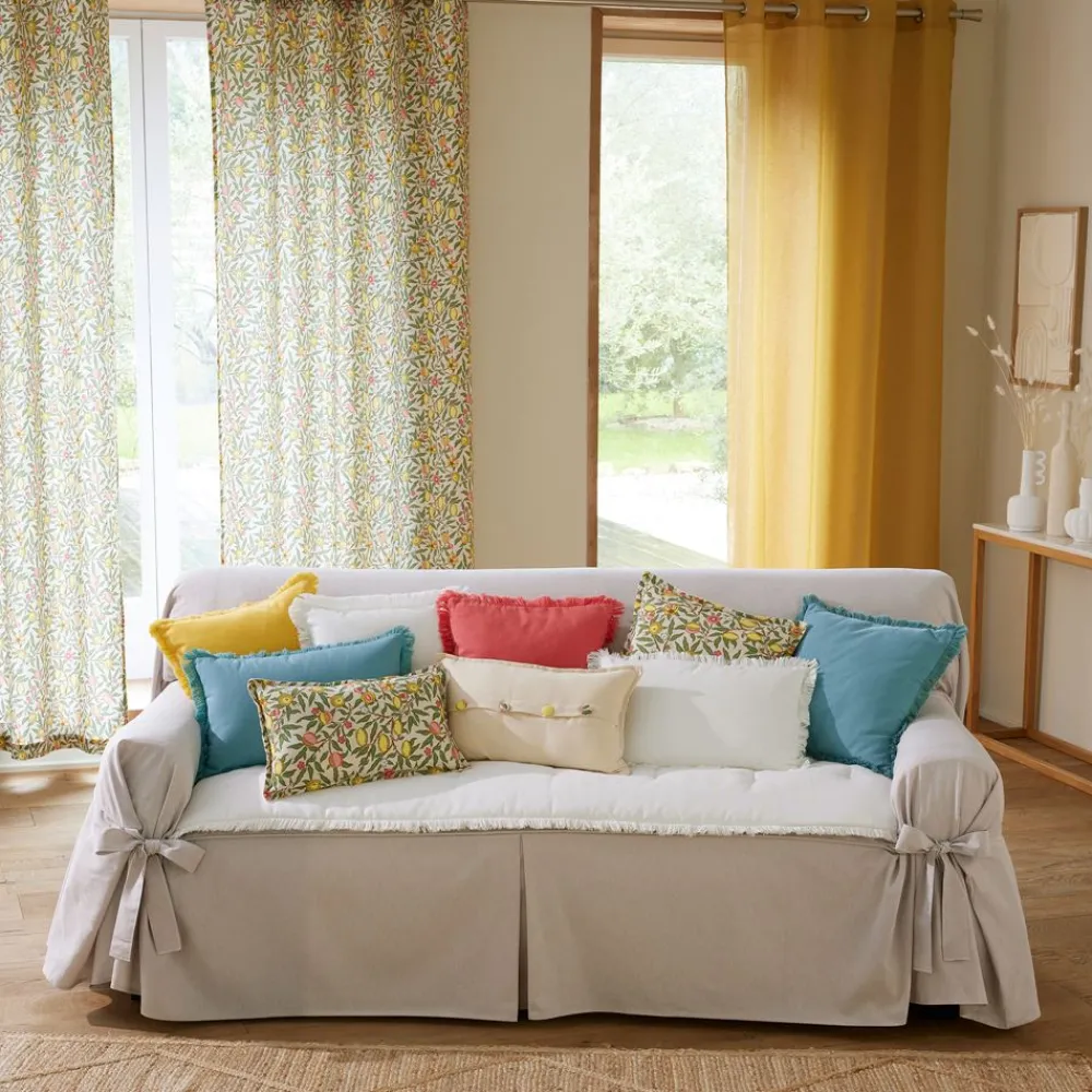 Becquet Coussin motif citrons - CRÉATION< Rideau Et Déco Textile|Coussin, Housse De Coussin