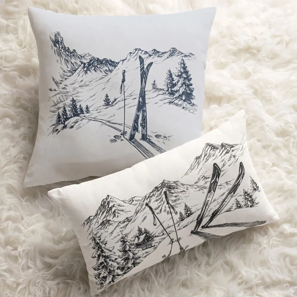 Becquet Coussin motif montagne< Coussin, Housse De Coussin|Les Matières