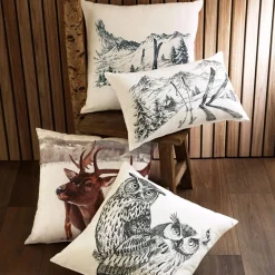 Becquet Coussin motif montagne< Coussin, Housse De Coussin|Les Matières