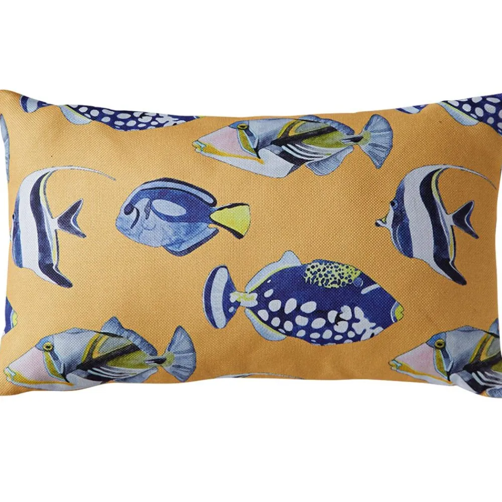 Becquet Coussin motif poissons - CRÉATION< Rideau Et Déco Textile|Décoration Textile Unie
