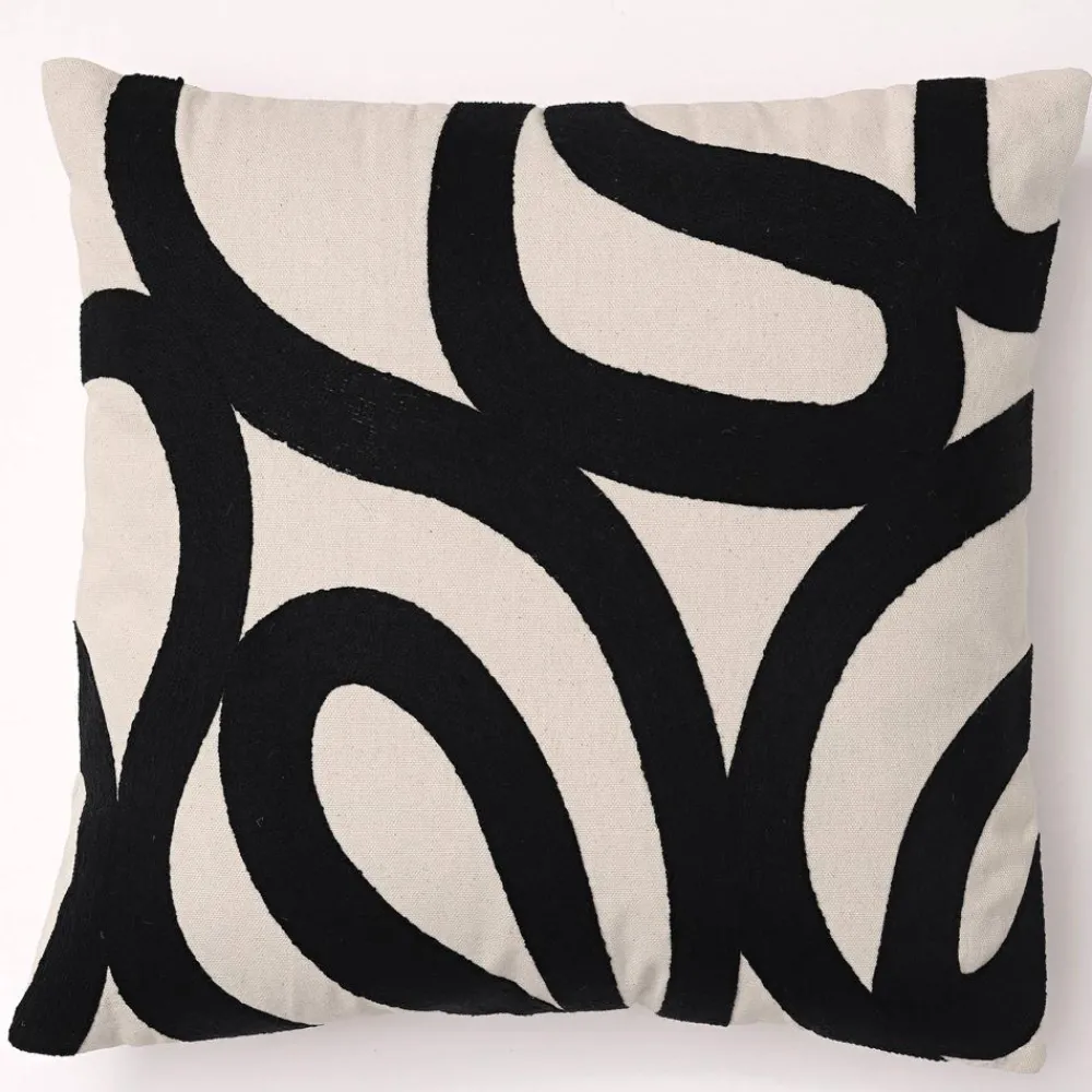 Becquet Coussin motif ruban brodé< Rideau Et Déco Textile|Coussin, Housse De Coussin