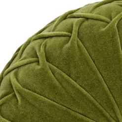 Becquet Coussin rond en velours plissé< Rideau Et Déco Textile|Décoration Textile Unie