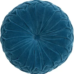 Becquet Coussin rond en velours plissé< Rideau Et Déco Textile|Décoration Textile Unie