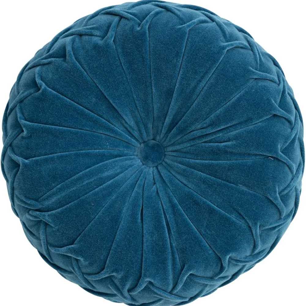 Becquet Coussin rond en velours plissé< Rideau Et Déco Textile|Décoration Textile Unie