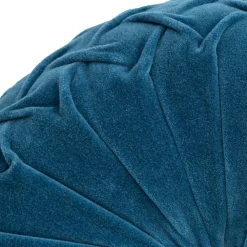 Becquet Coussin rond en velours plissé< Rideau Et Déco Textile|Décoration Textile Unie