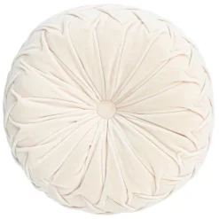 Becquet Coussin rond en velours plissé< Rideau Et Déco Textile|Décoration Textile Unie