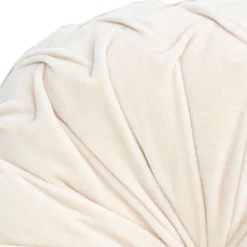 Becquet Coussin rond en velours plissé< Rideau Et Déco Textile|Décoration Textile Unie