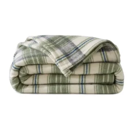 Becquet Couverture 90% LAINE Woolmark® à carreaux - 450 g/m² - Chaude< Couverture|Couverture