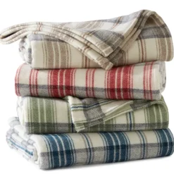Becquet Couverture 90% LAINE Woolmark® à carreaux - 450 g/m² - Chaude< Couverture|Couverture