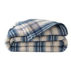 Becquet Couverture 90% LAINE Woolmark® à carreaux - 450 g/m² - Chaude< Couverture|Couverture