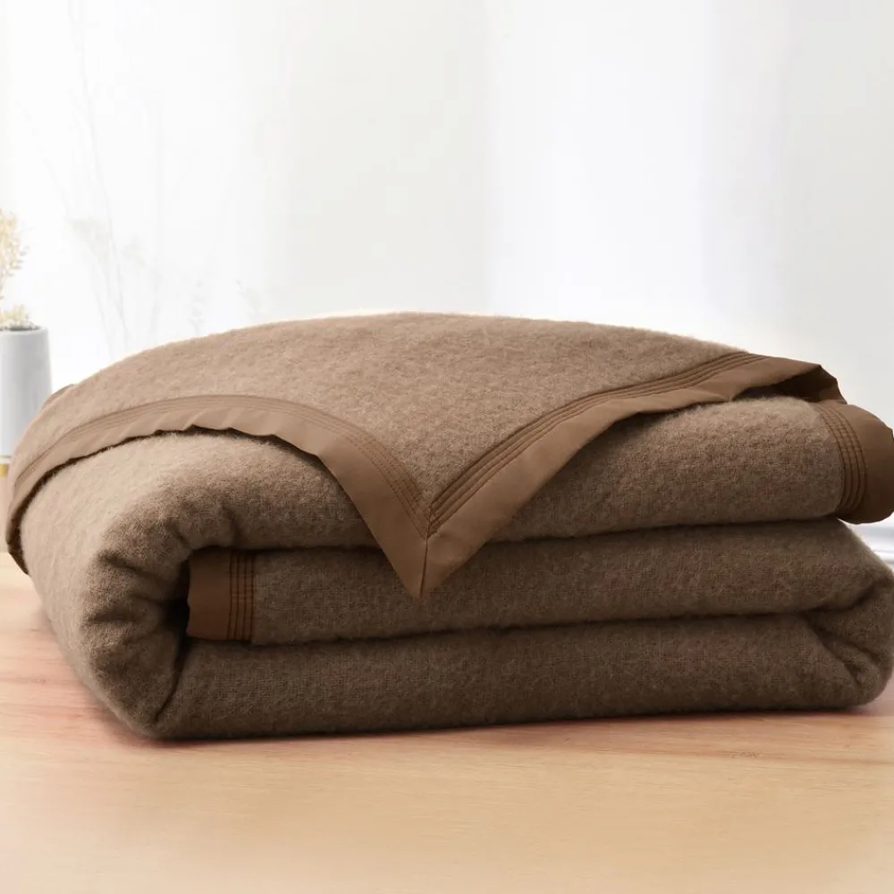 Becquet Couverture LAINE Woolmark® mi-saison - 350 g/m² - Tempérée< Couverture|Couverture