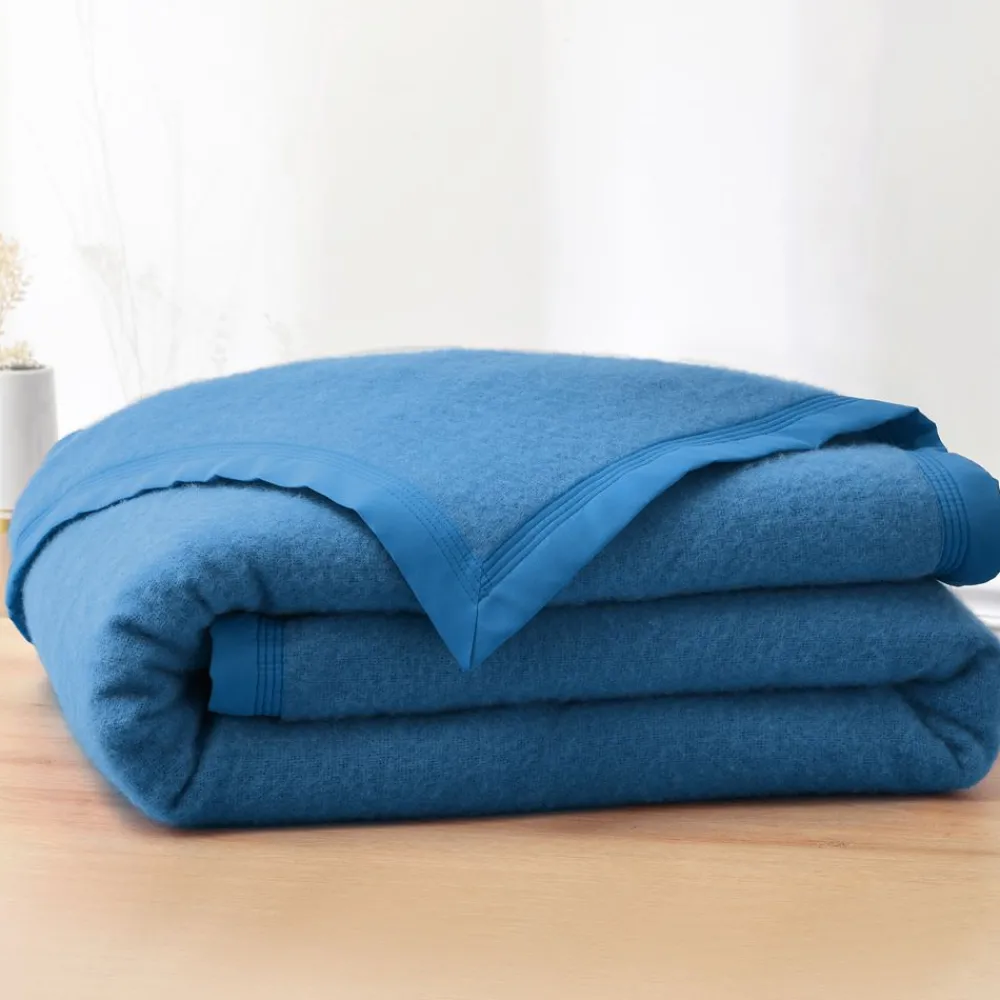 Becquet Couverture LAINE Woolmark® mi-saison - 350 g/m² - Tempérée< Couverture|Couverture