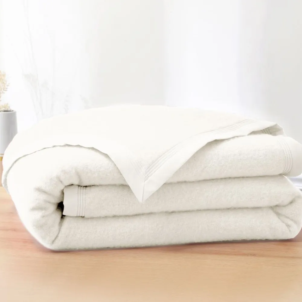 Becquet Couverture LAINE Woolmark® mi-saison - 350 g/m² - Tempérée< Couverture|Couverture