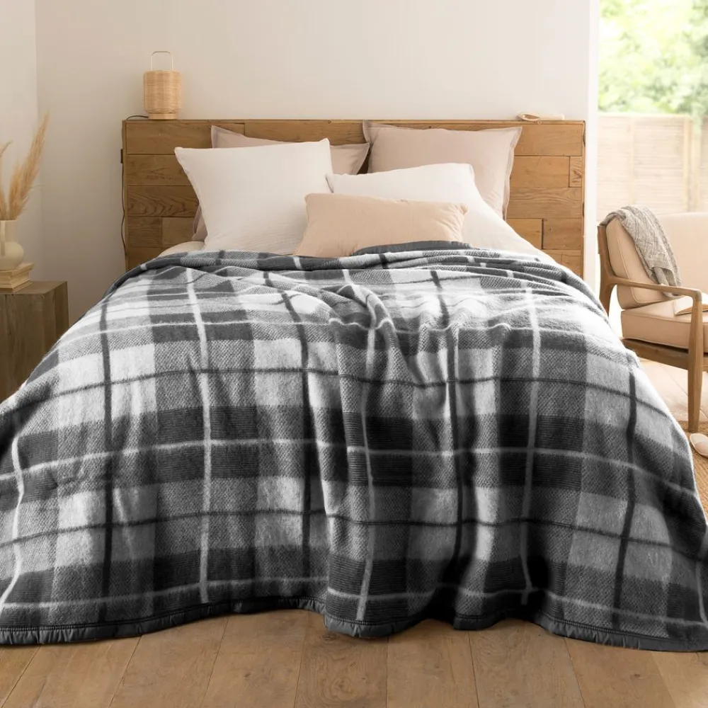 Becquet Couverture WOOLMARK® tissée jacquard - 400 g/m² - chaude< Couverture|Couverture