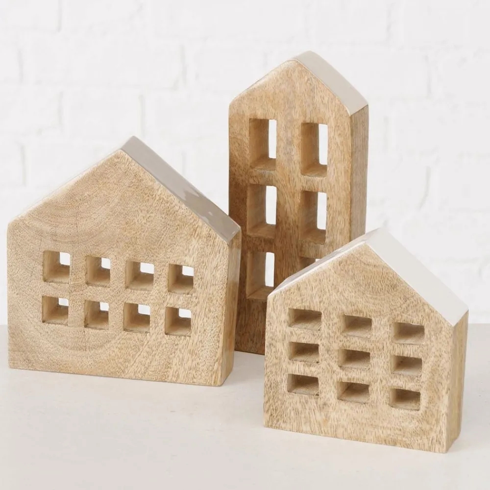Becquet Décorations maisons en bois - set de 3< Objet De Décoration|Décoration