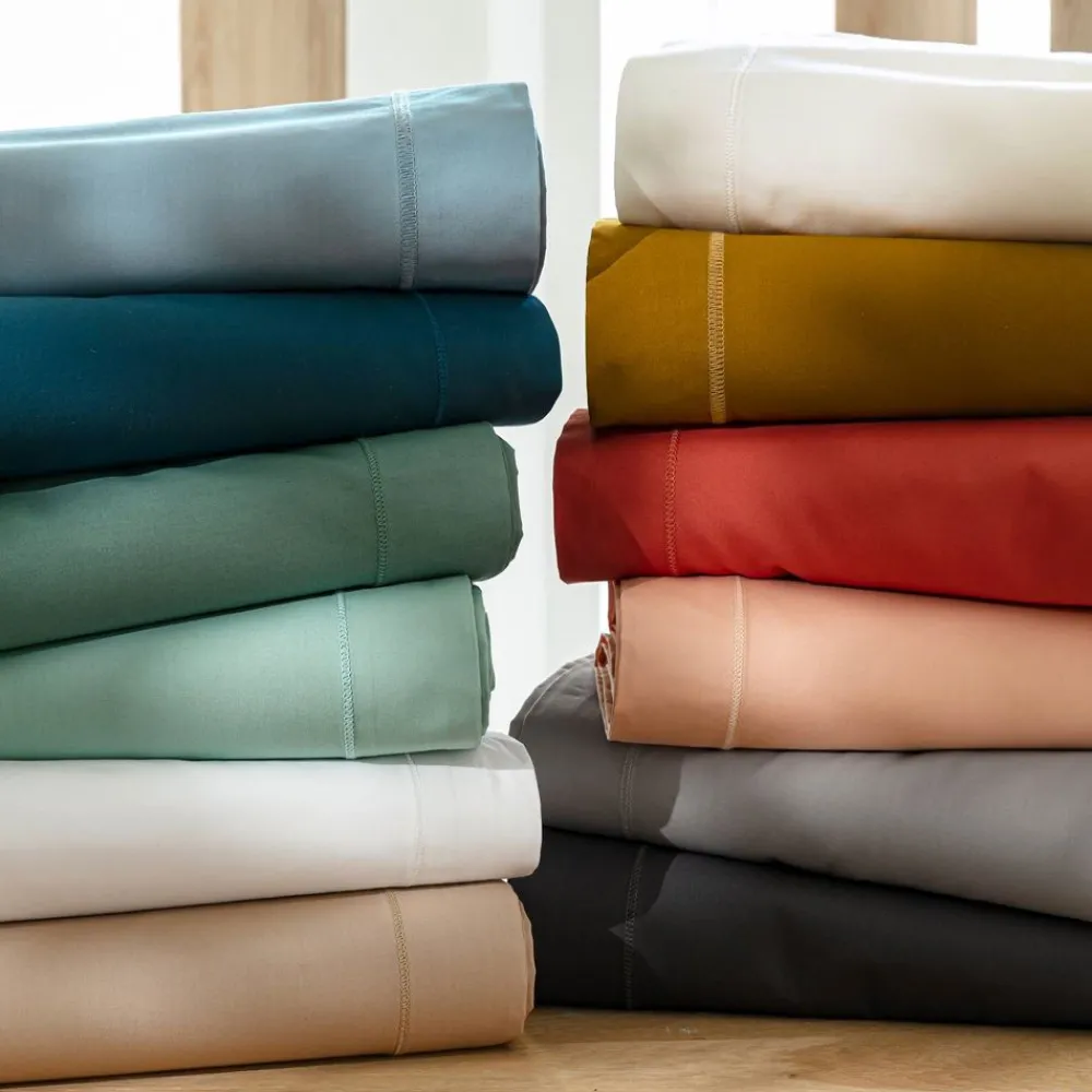 Becquet Drap-housse en percale SUPER grands bonnets (40 cm) Lauréat< Les Matières|Drap-Housse Grands Bonnets