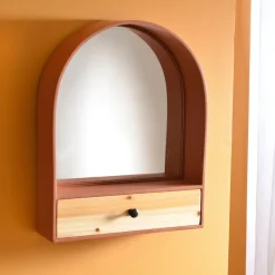 Becquet Etagère murale avec miroir< Rangement, Gain De Place|Meuble, Étagère