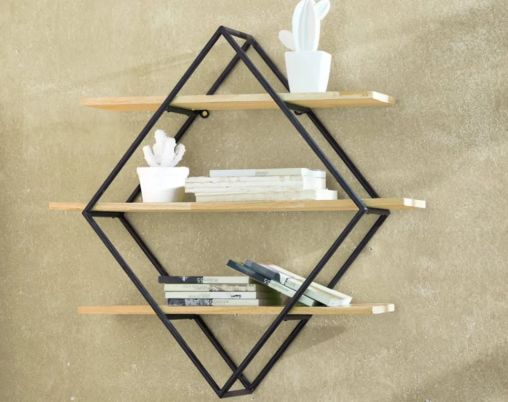 Becquet Etagère murale bois et métal< Rangement, Gain De Place|Meuble, Étagère
