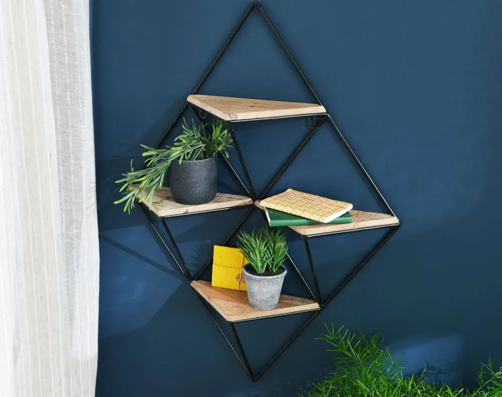 Becquet Etagère murale bois et métal< Rangement, Gain De Place|Meuble, Étagère