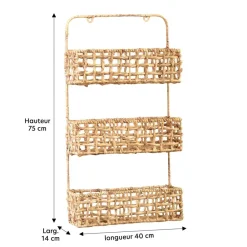 Becquet Etagère murale en jacinthe d'eau tressée< Rangement, Gain De Place|Meuble, Étagère