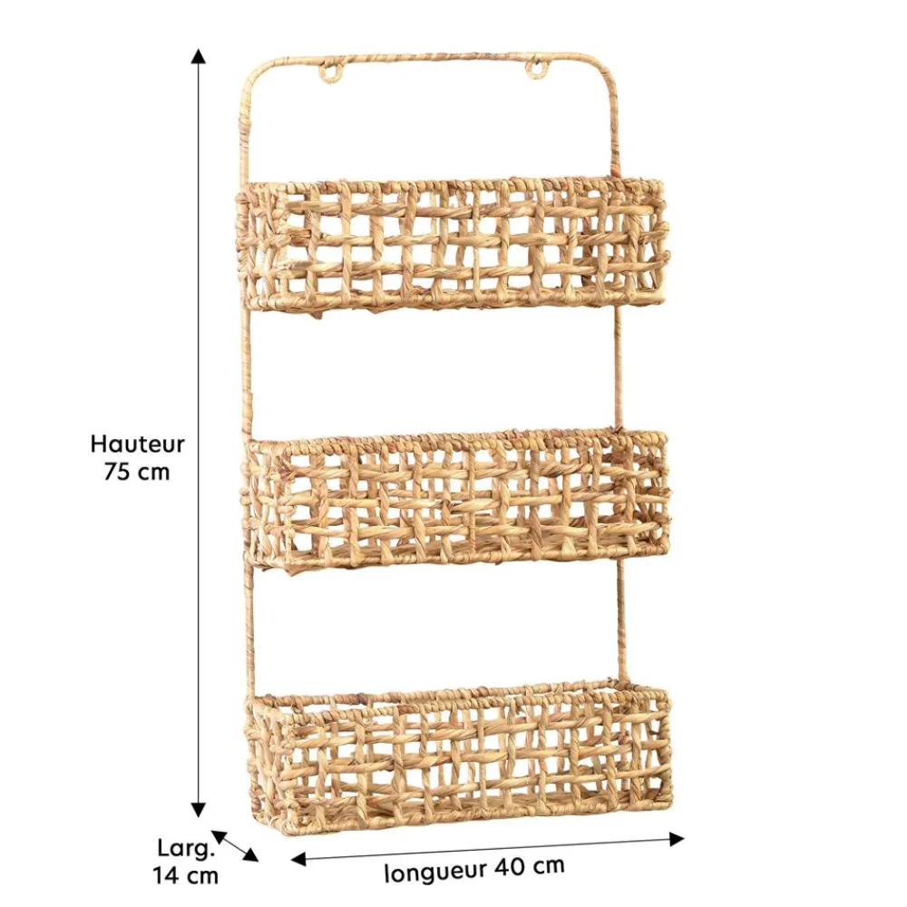 Becquet Etagère murale en jacinthe d'eau tressée< Rangement, Gain De Place|Meuble, Étagère