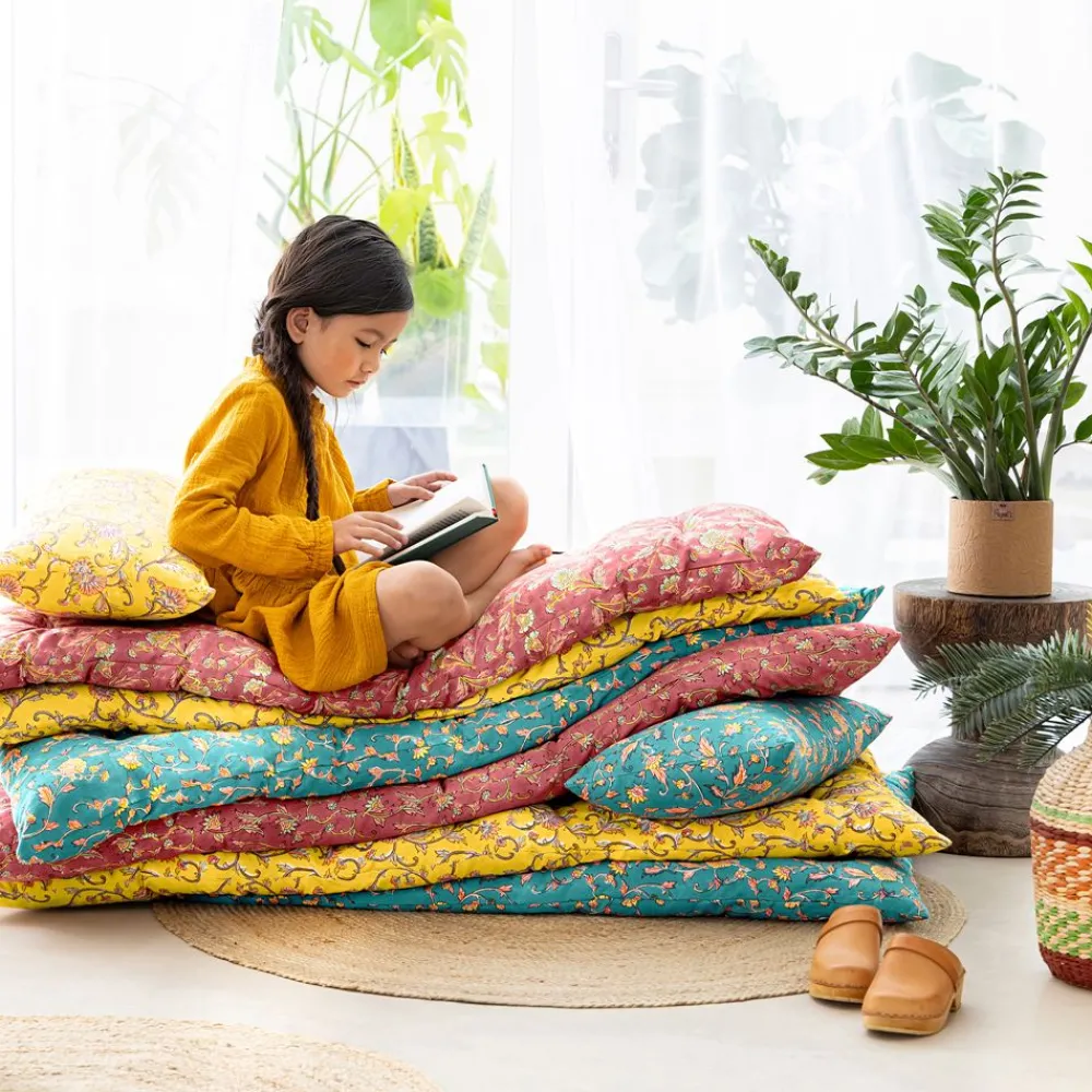 Becquet Futon déco motif perse - CRÉATION< Rideau Et Déco Textile|Pouf, Matelas, Futon