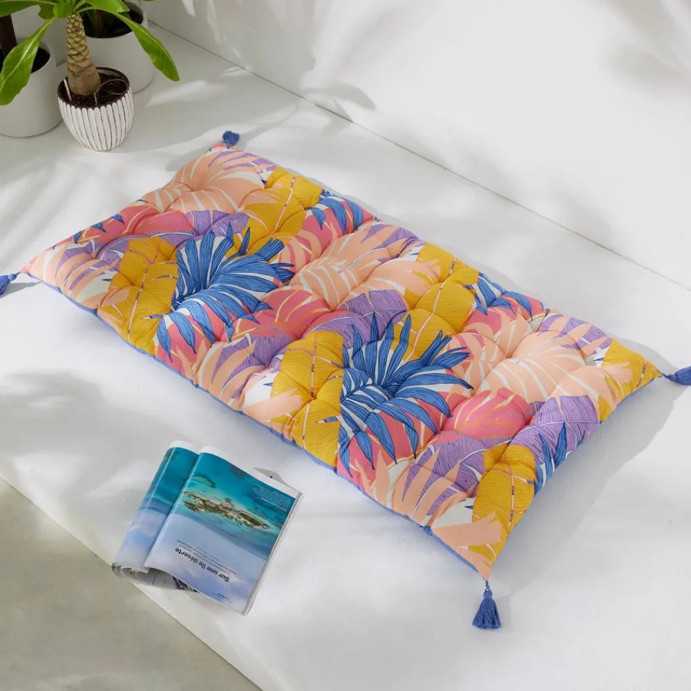 Becquet Futon déperlant imprimé tropical - CRÉATION< Rideau Et Déco Textile|Pouf, Matelas, Futon