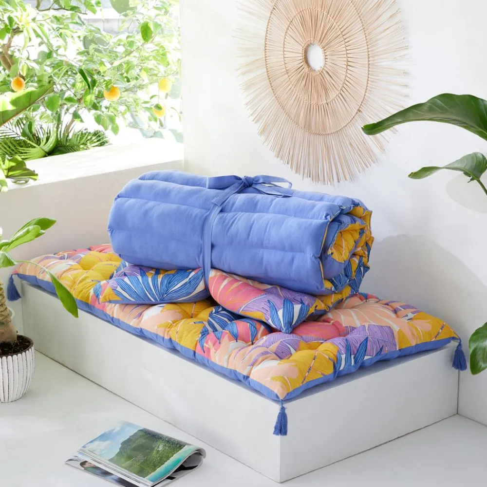 Becquet Futon déperlant imprimé tropical - CRÉATION< Rideau Et Déco Textile|Pouf, Matelas, Futon