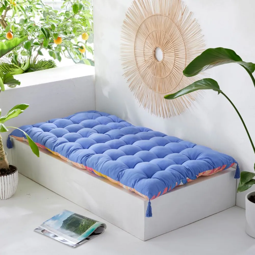 Becquet Futon déperlant imprimé tropical - CRÉATION< Rideau Et Déco Textile|Pouf, Matelas, Futon